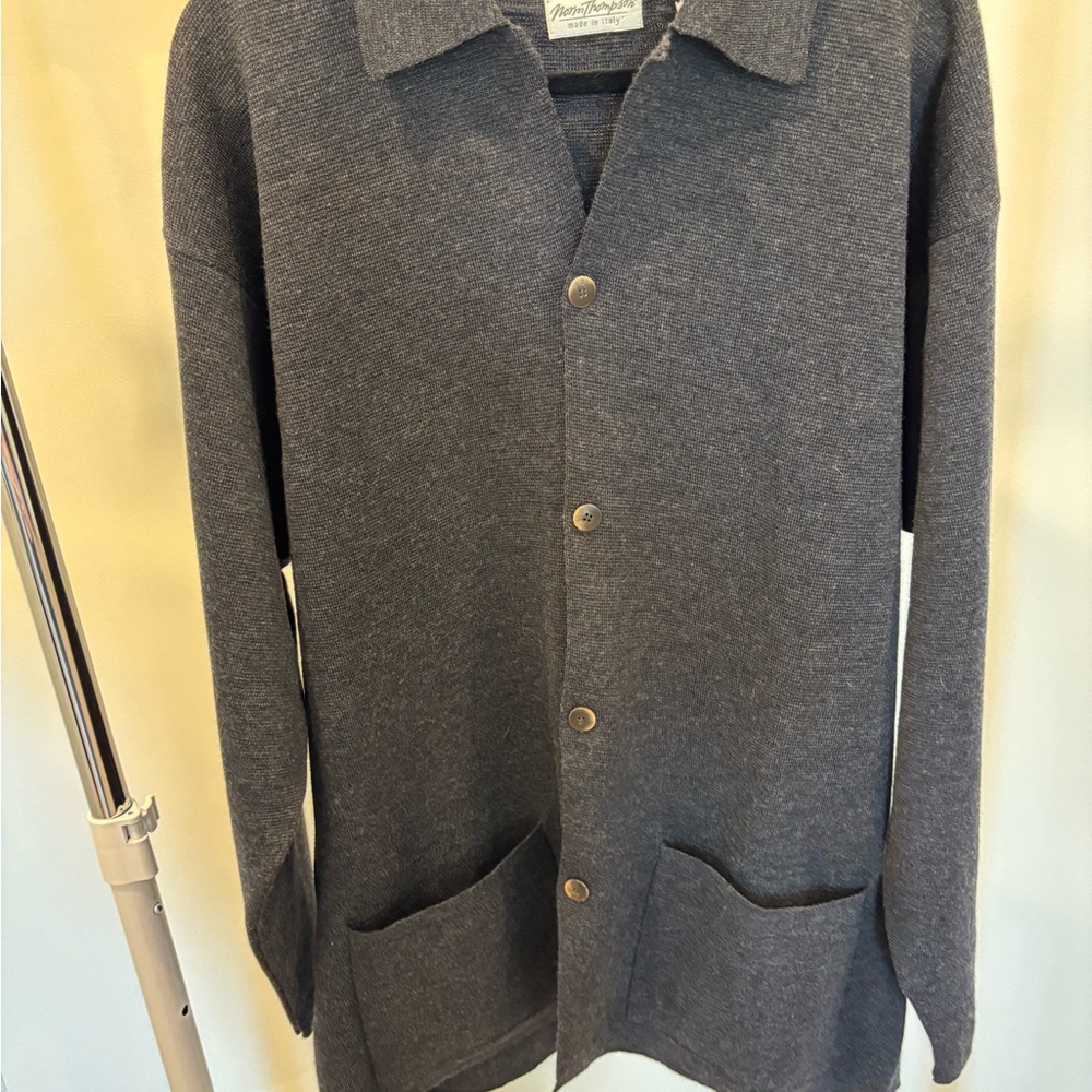 Norm Thompson Charcoal Wool Cardigan